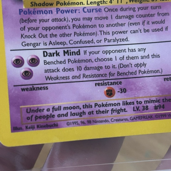 Gengar Pokmon Card 1996